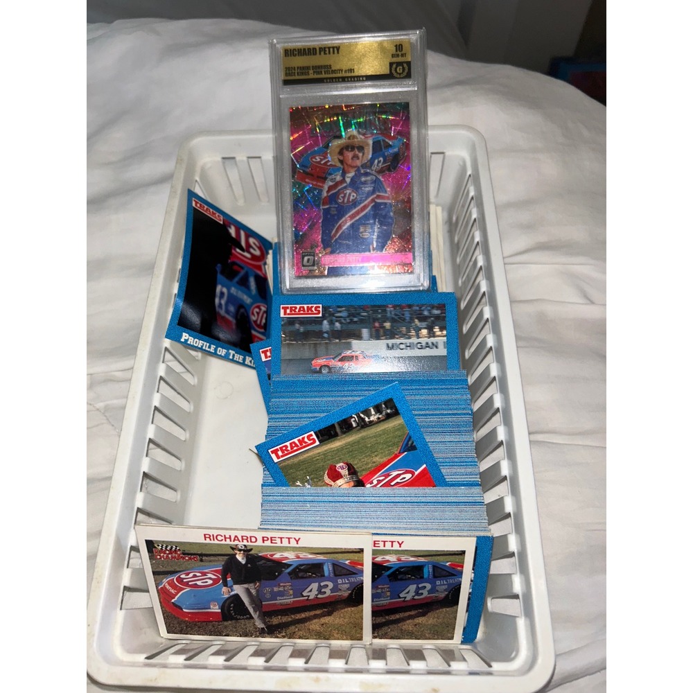 Richard Petty NASCAR Card Lot Panini Donruss Pink Velocity Gem 10 Traks Pack